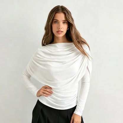 Scarfed Collar with chic Sleeveless Slim Fit Top Shopify