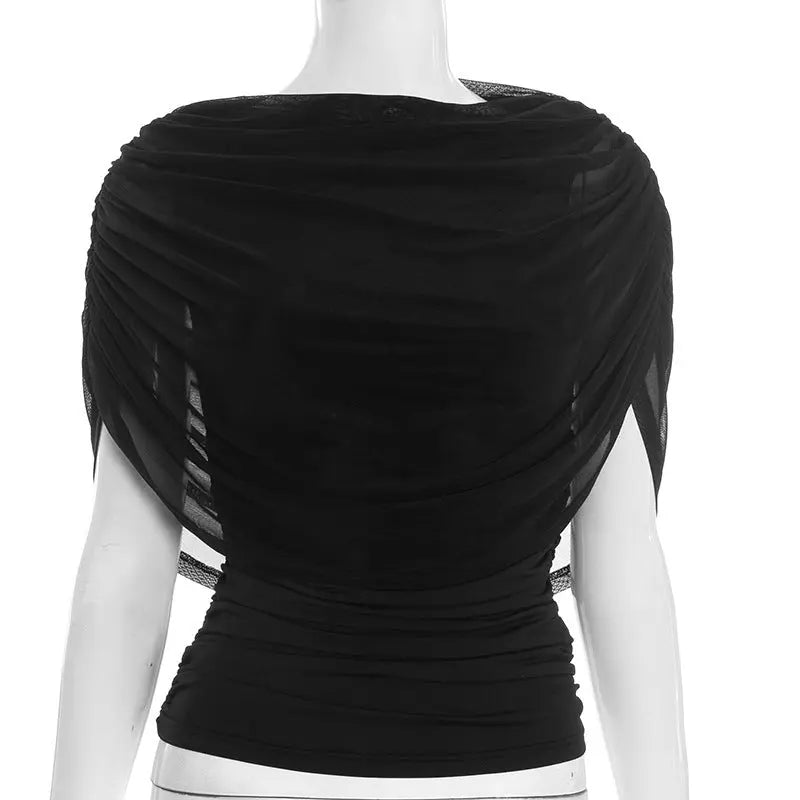 Scarfed Collar with chic Sleeveless Slim Fit Top Shopify