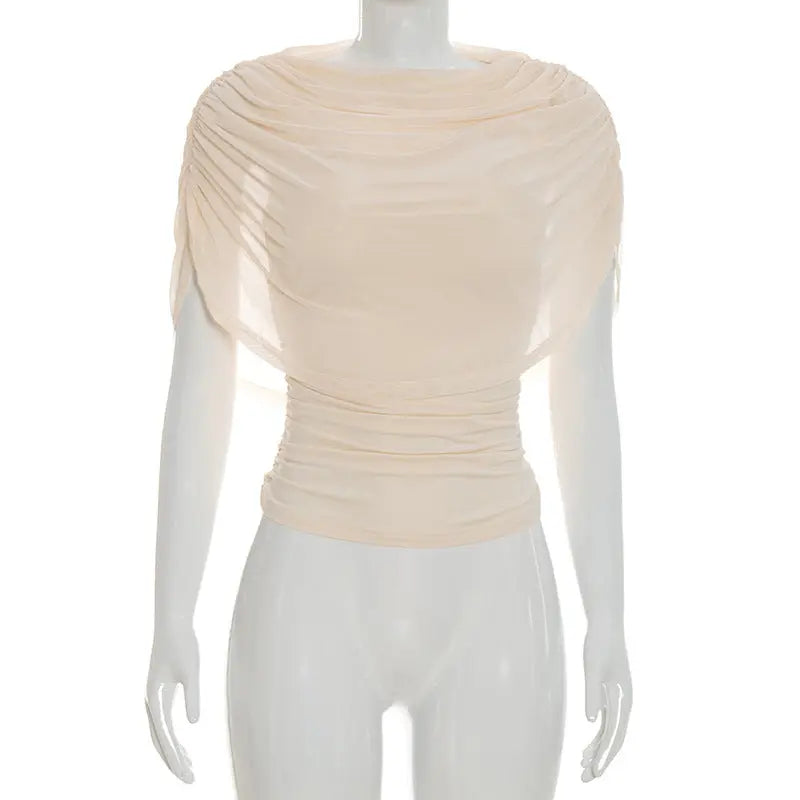 Scarfed Collar with chic Sleeveless Slim Fit Top Shopify