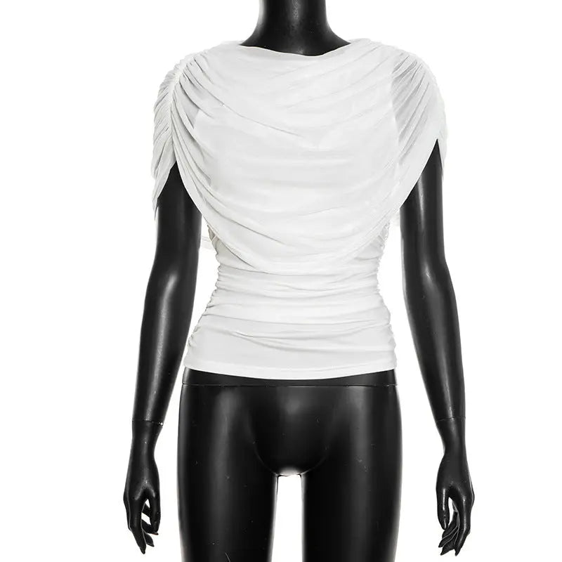 Scarfed Collar with chic Sleeveless Slim Fit Top Shopify