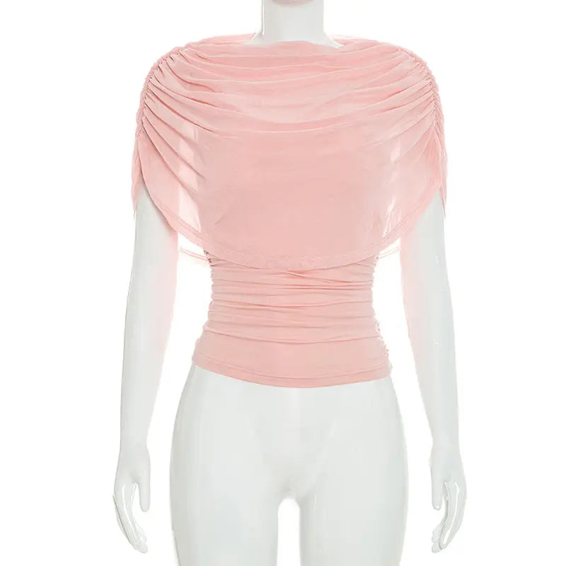 Scarfed Collar with chic Sleeveless Slim Fit Top Shopify