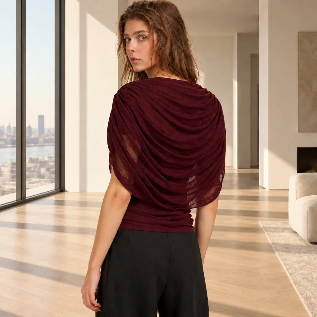 Scarfed Collar with chic Sleeveless Slim Fit Top Shopify