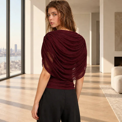 Scarfed Collar with chic Sleeveless Slim Fit Top Shopify