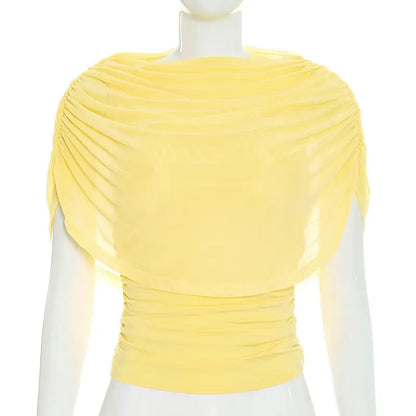 Scarfed Collar with chic Sleeveless Slim Fit Top Shopify