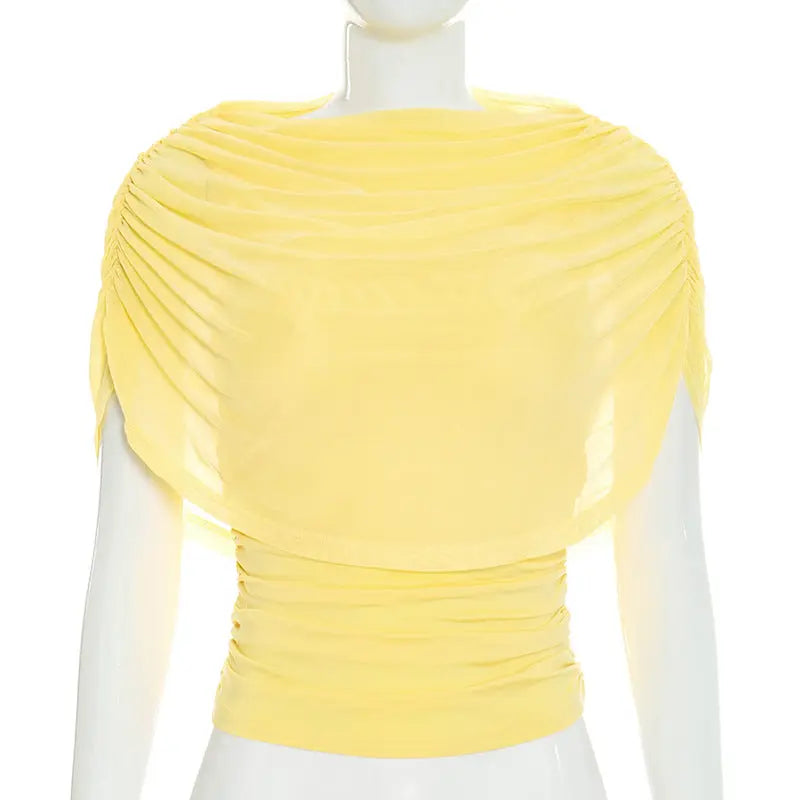 Scarfed Collar with chic Sleeveless Slim Fit Top Shopify