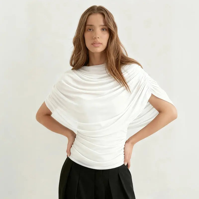 Scarfed Collar with chic Sleeveless Slim Fit Top Shopify