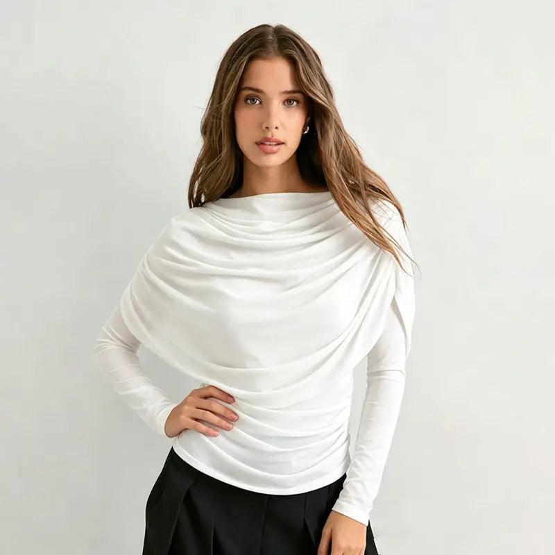 Scarfed Collar with chic Sleeveless Slim Fit Top Shopify