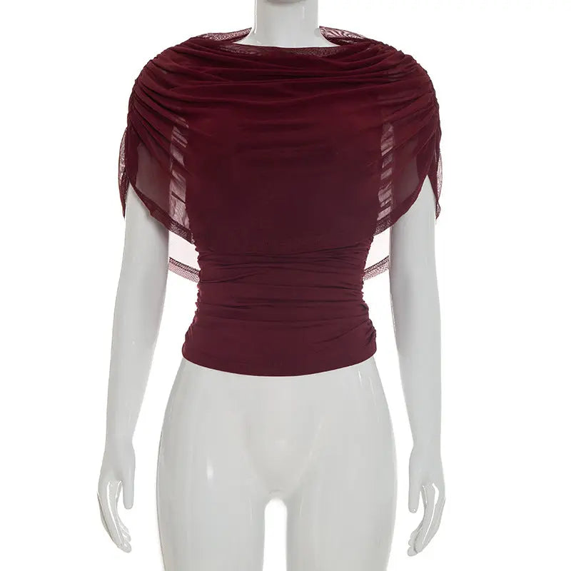 Scarfed Collar with chic Sleeveless Slim Fit Top Shopify